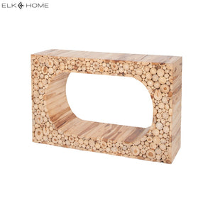Atlas Vail Console Table - Hand-Crafted Wood Design with Sculptural Firewood Silhouette for Modern Homes TA11204-01