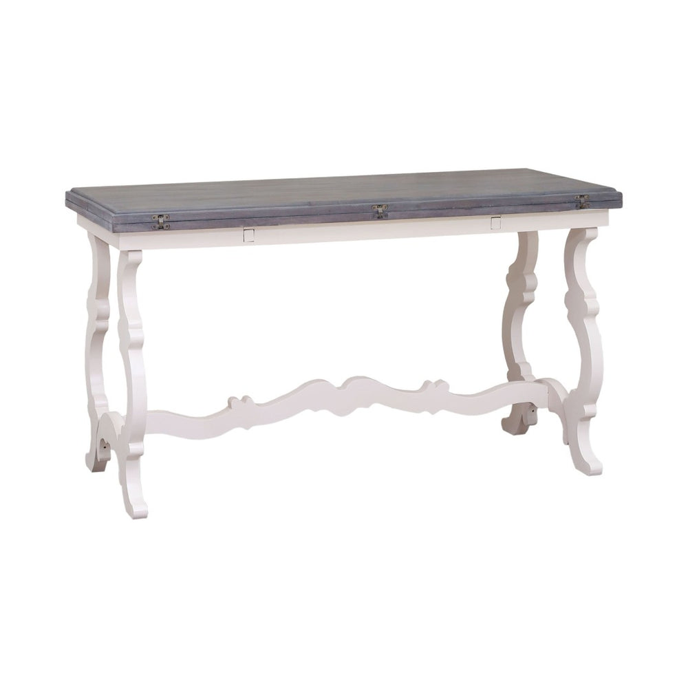 Atlas Volume Console Table - Handcrafted Antique White with Scrollwork Legs for Cottage Charm & Style TA11205-01