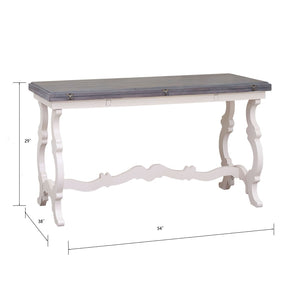 Atlas Volume Console Table - Handcrafted Antique White with Scrollwork Legs for Cottage Charm & Style TA11205-01