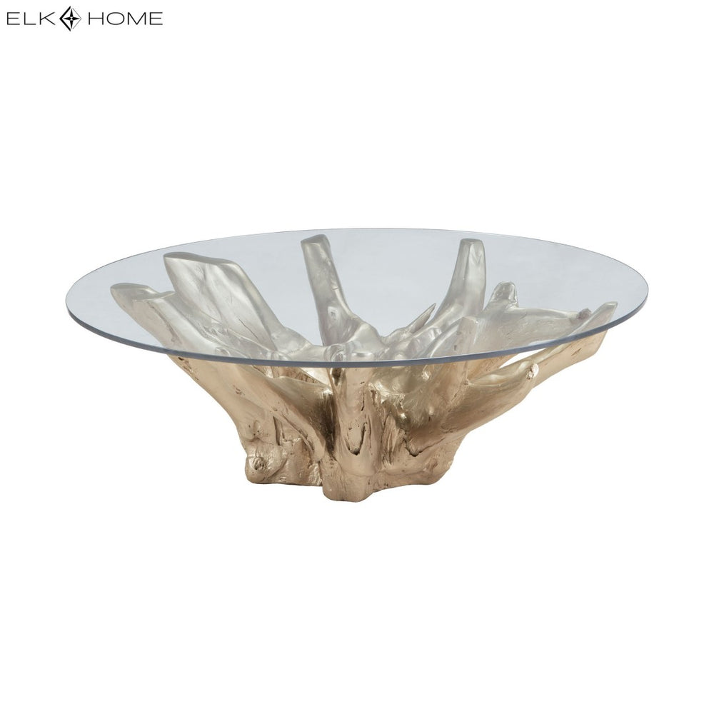 Atlas Yava Coffee Table - Unique Artisan-Made Teak Root Centerpiece for Modern and Rustic Living Spaces Gold TA11211-01