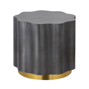 Atlas Agata Accent Table - Sculptural Brass Base & Antique Zinc Finish for Elegant Living Room Decor TA11214-01