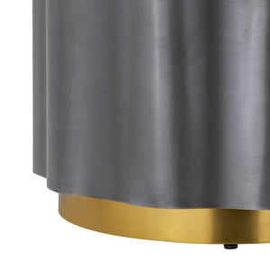 Atlas Agata Accent Table - Sculptural Brass Base & Antique Zinc Finish for Elegant Living Room Decor TA11214-01
