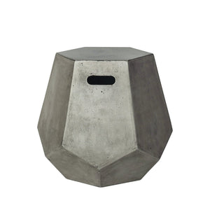 Atlas Delana Side Table - Modern Polygonal Concrete Accent Piece with Polished Wax Finish for Urban Homes TA11215-01