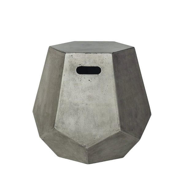 Atlas Delana Side Table - Modern Polygonal Concrete Accent Piece with Polished Wax Finish for Urban Homes TA11215-01