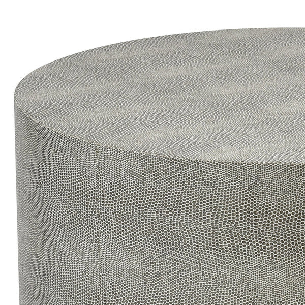 Atlas Dexter Accent Table - Sleek Gray Faux Shagreen Design, Modern Minimalist Style for Any Space TA11216-01