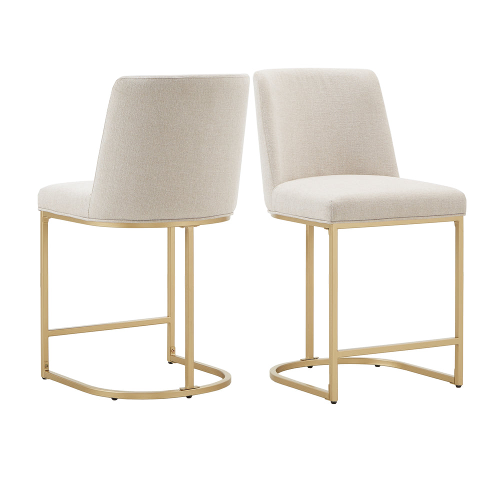 Homelegance By Top-Line Arvind Bar and Counter Stool (Set of 2) Beige Metal