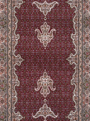 Pasargad Home Baku Hand-knotted Red Silk & Wool Runner - Luxurious Design For Timeless Elegance   Mahi 2.07x20