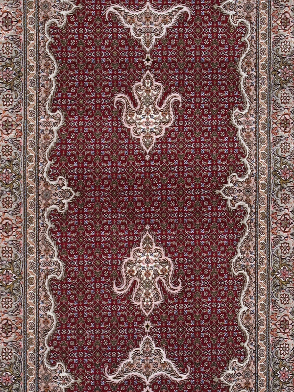 Pasargad Home Baku Hand-knotted Red Silk & Wool Runner - Luxurious Design For Timeless Elegance   Mahi 2.07x20