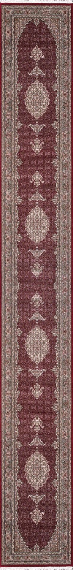 Pasargad Home Baku Hand-knotted Red Silk & Wool Runner - Luxurious Design For Timeless Elegance   Mahi 2.06x20