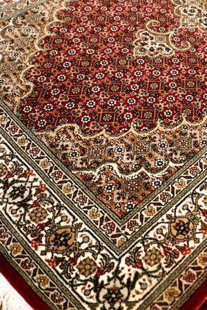 Pasargad Home Baku Hand-knotted Red Silk & Wool Runner - Luxurious Design For Timeless Elegance   Mahi 2.08x8