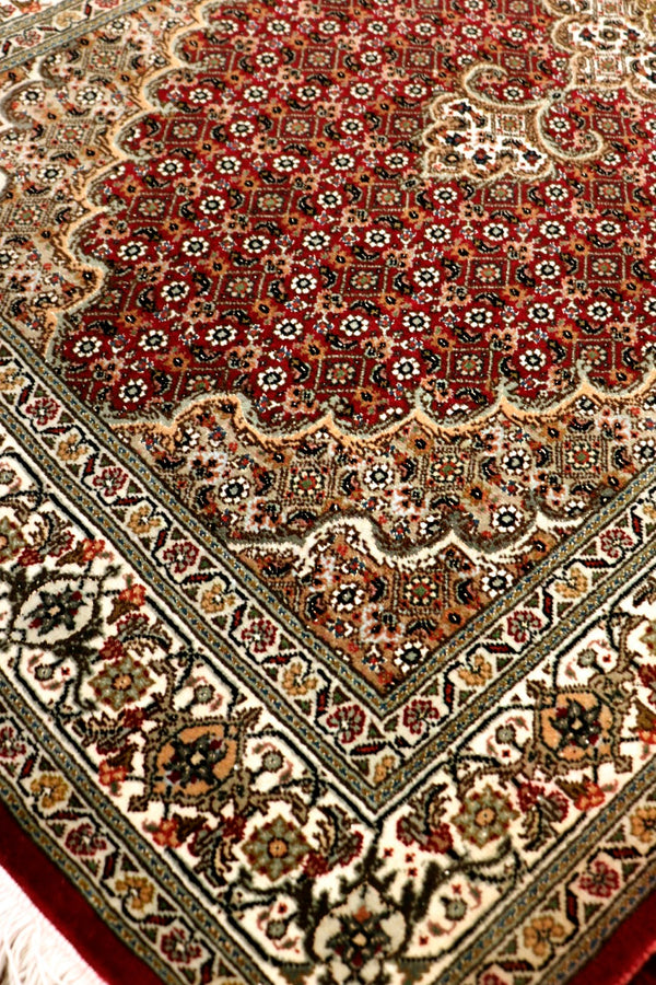 Pasargad Home Baku Hand-knotted Red Silk & Wool Runner - Luxurious Design For Timeless Elegance   Mahi 2.08x8