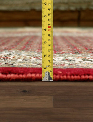 Pasargad Home Baku Hand-knotted Red Silk & Wool Runner - Luxurious Design For Timeless Elegance   Mahi 2.08x8