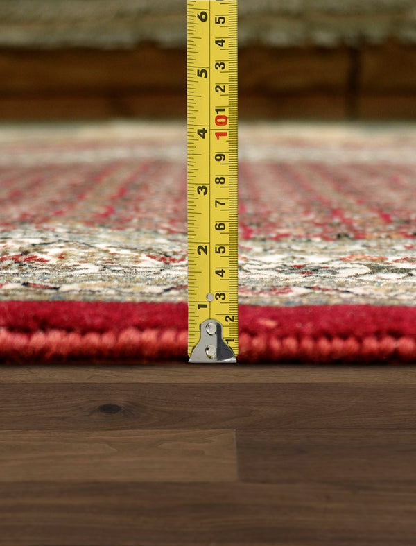 Pasargad Home Baku Hand-knotted Red Silk & Wool Runner - Luxurious Design For Timeless Elegance   Mahi 2.08x8