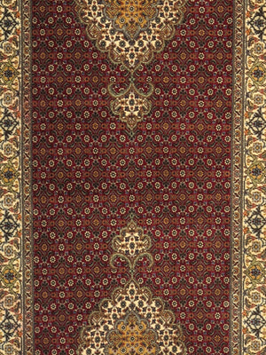 Pasargad Home Baku Hand-knotted Red Silk & Wool Runner - Luxurious Design For Timeless Elegance   Mahi Red 2.08x13