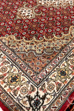 Pasargad Home Baku Hand-knotted Red Silk & Wool Runner - Luxurious Design For Timeless Elegance   Mahi Red 2.08x13