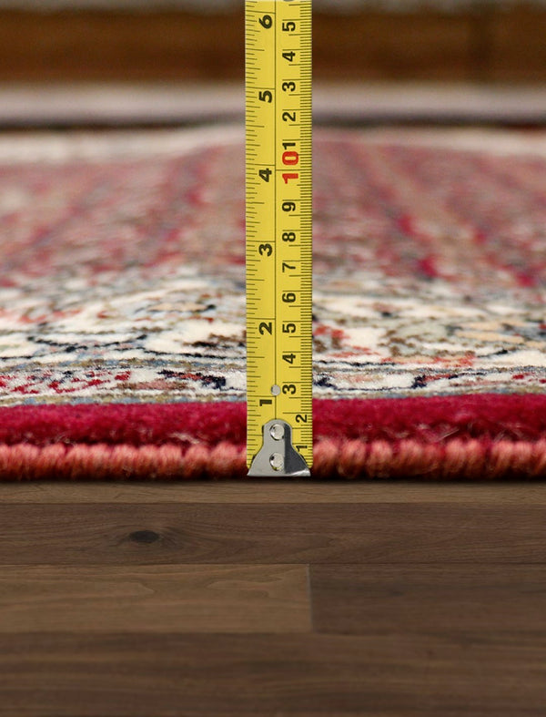 Pasargad Home Baku Hand-knotted Red Silk & Wool Runner - Luxurious Design For Timeless Elegance   Mahi Red 2.08x13