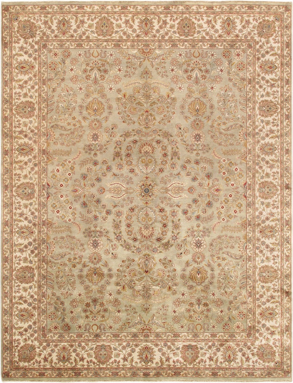 Pasargad Home Baku Collection Hand-knotted Lamb's Wool Area Rug – Timeless Elegance For Your Space   P-501 S.Green 8x10
