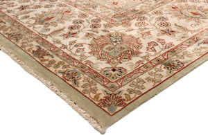 Pasargad Home Baku Collection Hand-knotted Lamb's Wool Area Rug – Timeless Elegance For Your Space   P-501 S.Green 8x10
