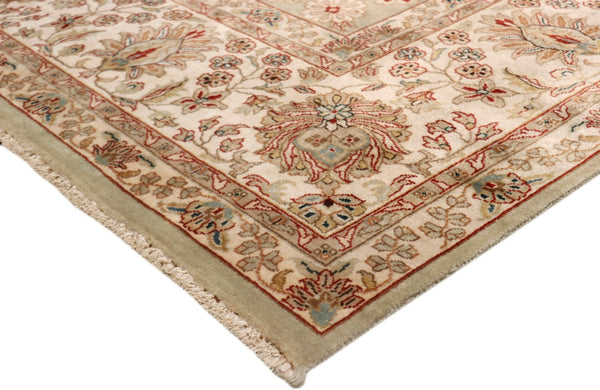 Pasargad Home Baku Collection Hand-knotted Lamb's Wool Area Rug – Timeless Elegance For Your Space   P-501 S.Green 8x10