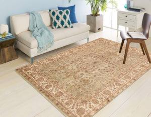 Pasargad Home Baku Collection Hand-knotted Lamb's Wool Area Rug – Timeless Elegance For Your Space   P-501 S.Green 8x10