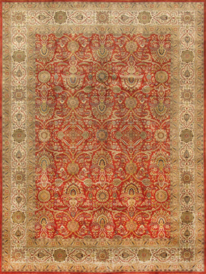 Pasargad Home Baku Collection Hand-knotted Lamb's Wool Area Rug For Timeless Elegance & Style   P-701 Rust 9x12