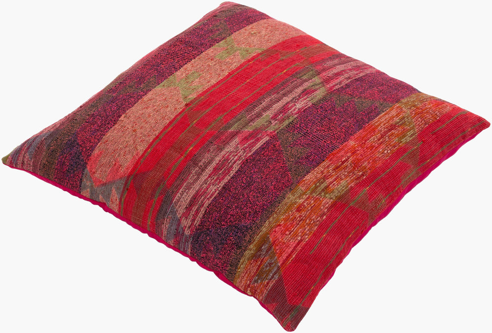 Surya Thames 30" X 30" Eco-friendly Floor Pillow - Global Inspired Design For Elegant Home Decor Pink Recycled Fabric,Cotton Tae001-3030d