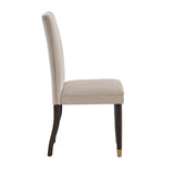 Homelegance By Top-Line Maya Velvet Channel Back Dining Chairs (Set of 2) Taupe Rubberwood