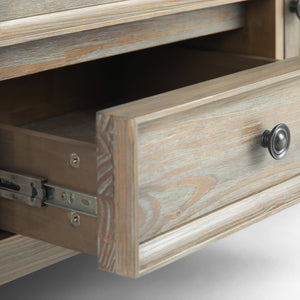 English Elm Amherst 72" Solid Wood Tv Media Stand In Distressed Grey - Stylish Storage For Tvs Up To 80" B136P158360