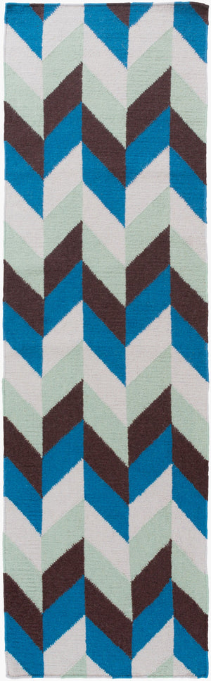 Surya Talitha 2'6" X 8' Handmade Wool Rug - Durable, Modern Decor For A Charming Touch In Your Home Blue Wool Tal1003-268