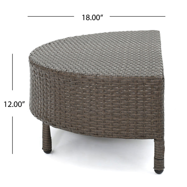 English Elm Christopher Knight Home® - PT LIMON Coffee Table – Stylish Faux Rattan & Iron Frame, No Assembly, 270 lb Capacity, Modern Low Profile Table Brown 54787.00BRN
