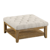 Cadeo Pine Planked Storage Ottoman Coffee Table