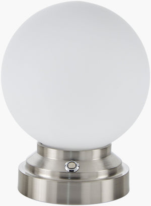 Livabliss Tamsin Iron and Glass Accent Lamp Compact Bedside or Desk Light with Soft Diffused Glow TAM-002