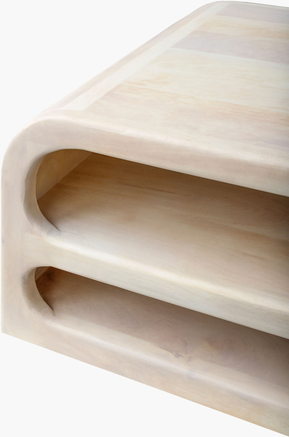 Surya Tana Bohemian Coffee Table - Handcrafted Mango Wood, 16"H X 48"W, Unique Global Charm For Living Room Top, Ivory,Base, Ivory Mango Wood,Mango Wood Tana002-164824