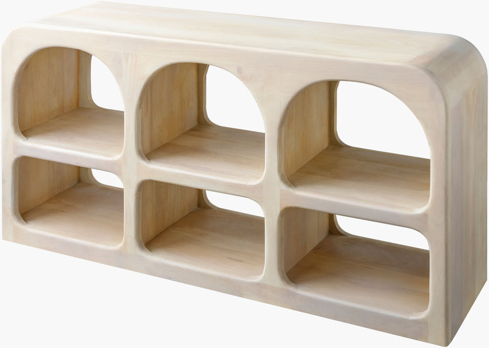 Surya Tana Bohemian Global Console Table – 30"H X 57"W X 16"D, Exotic Mango Wood, Elegant Accent Piece Top, Ivory,Base, Ivory Mango Wood,Mango Wood Tana003-305714