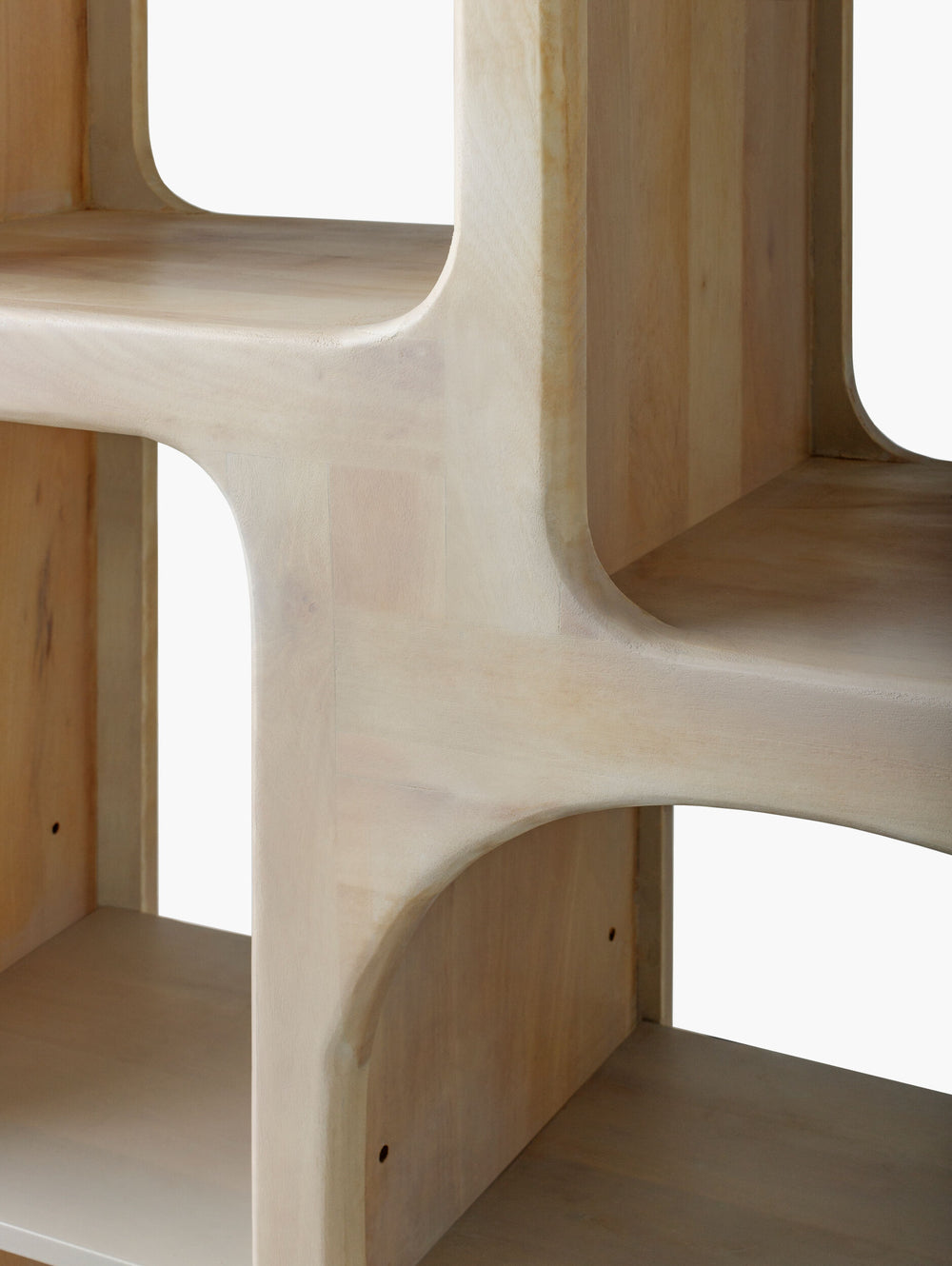 Surya Tana Bohemian Global Bookcase - 64"H Mango Wood Shelf With Exotic Design For Stylish Storage Top, Ivory,Base, Ivory Mango Wood,Mango Wood Tana004-133564