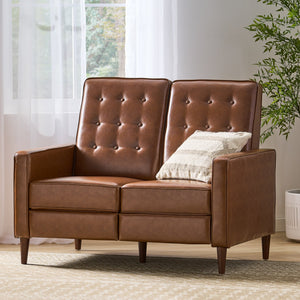 English Elm Christopher Knight Home® - DOUBLE Recliner Fabric Sofa with Plush Cushions and Space-Saving Design for Living Rooms, 49"L Light Brown 72478.00