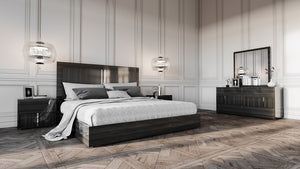 VIG Furniture Ari Italian Modern Grey Dresser With 6 Soft-Close Drawers, High-Gloss Finish & Stainless Legs VGACARI-DRS
