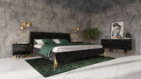 VIG Furniture Modrest Legend Modern Black Velvet & Gold Bed VGVCBD8111-BLKGLD