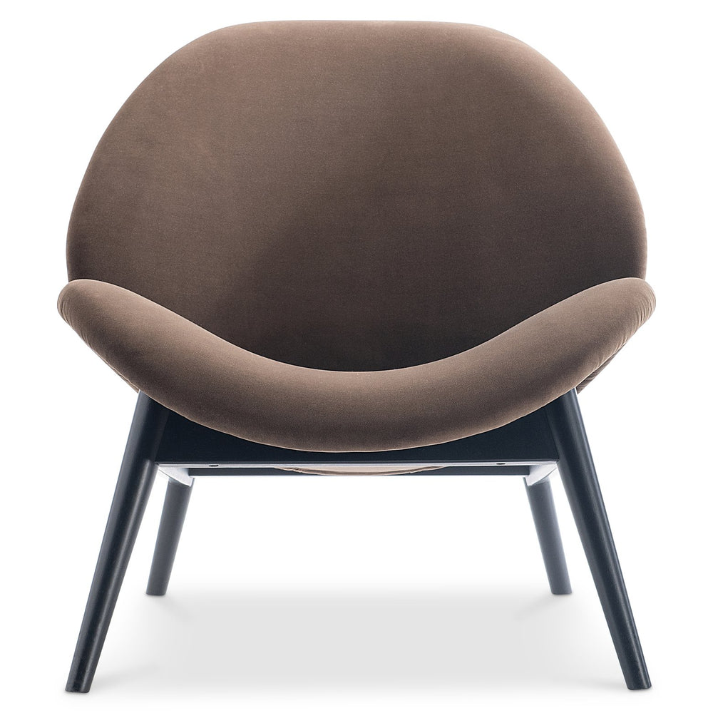 Bernhardt Bernhardt Jett Molded Upholstered Shell Accent Chair with Exposed Wood Frame Brown L7403O