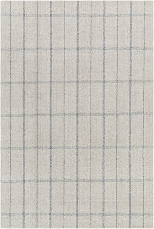 Livabliss Tartan Handwoven Flatweave Wool Viscose Rug Farmhouse Cottage Accent for Entryways Oatmeal, Slate 8' x 10' TAR2304-810