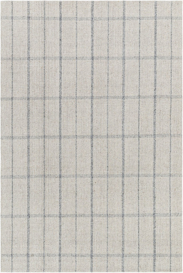 Livabliss Tartan Handwoven Flatweave Wool Viscose Rug Farmhouse Cottage Accent for Entryways Oatmeal, Slate 8' x 10' TAR2304-810
