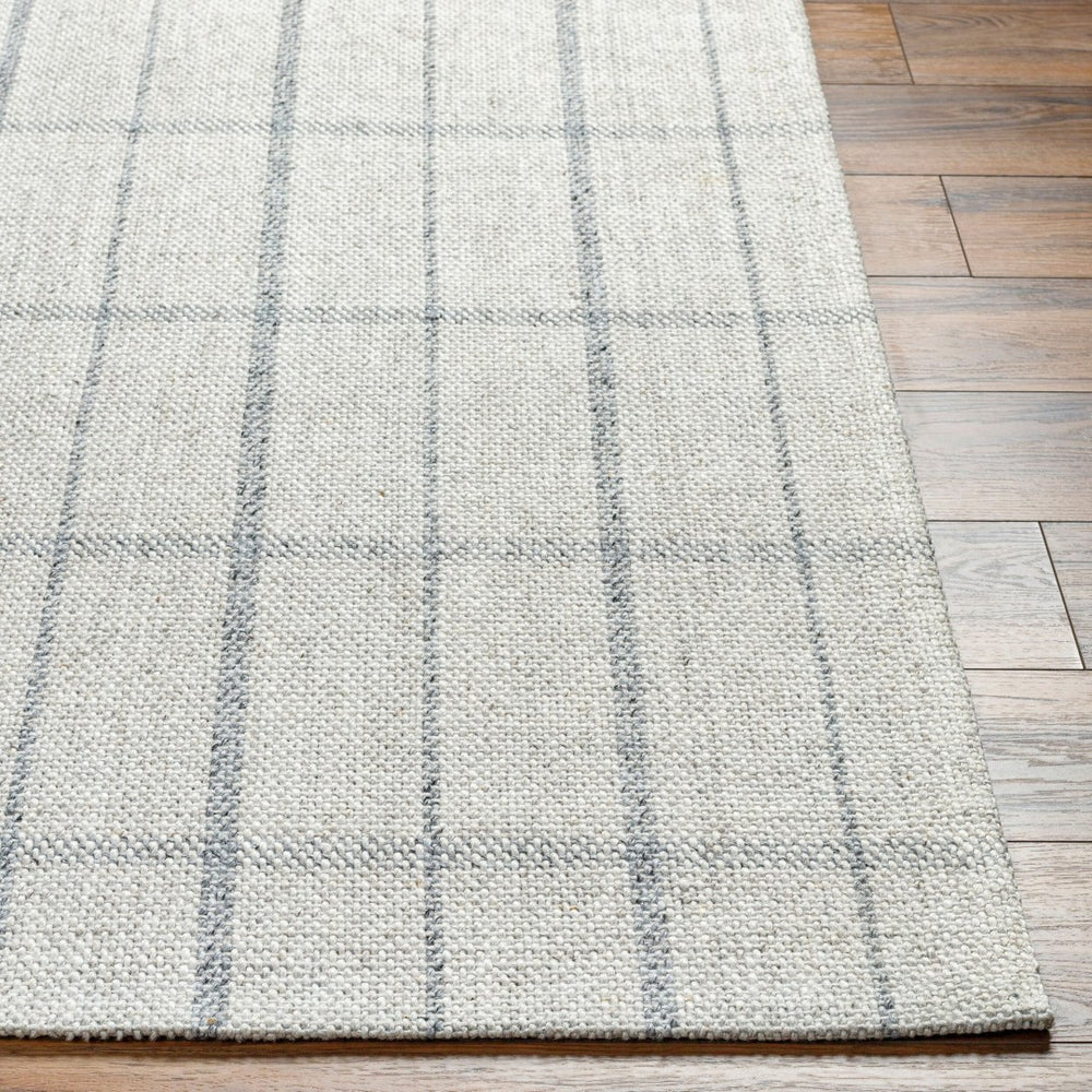Livabliss Tartan Handwoven Flatweave Wool Viscose Rug Farmhouse Cottage Accent for Entryways Oatmeal, Slate 8' x 10' TAR2304-810