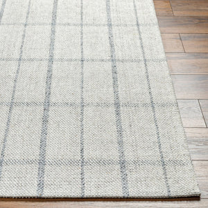 Livabliss Tartan Handwoven Flatweave Wool Viscose Rug Farmhouse Cottage Accent for Entryways Oatmeal, Slate 8' x 10' TAR2304-810