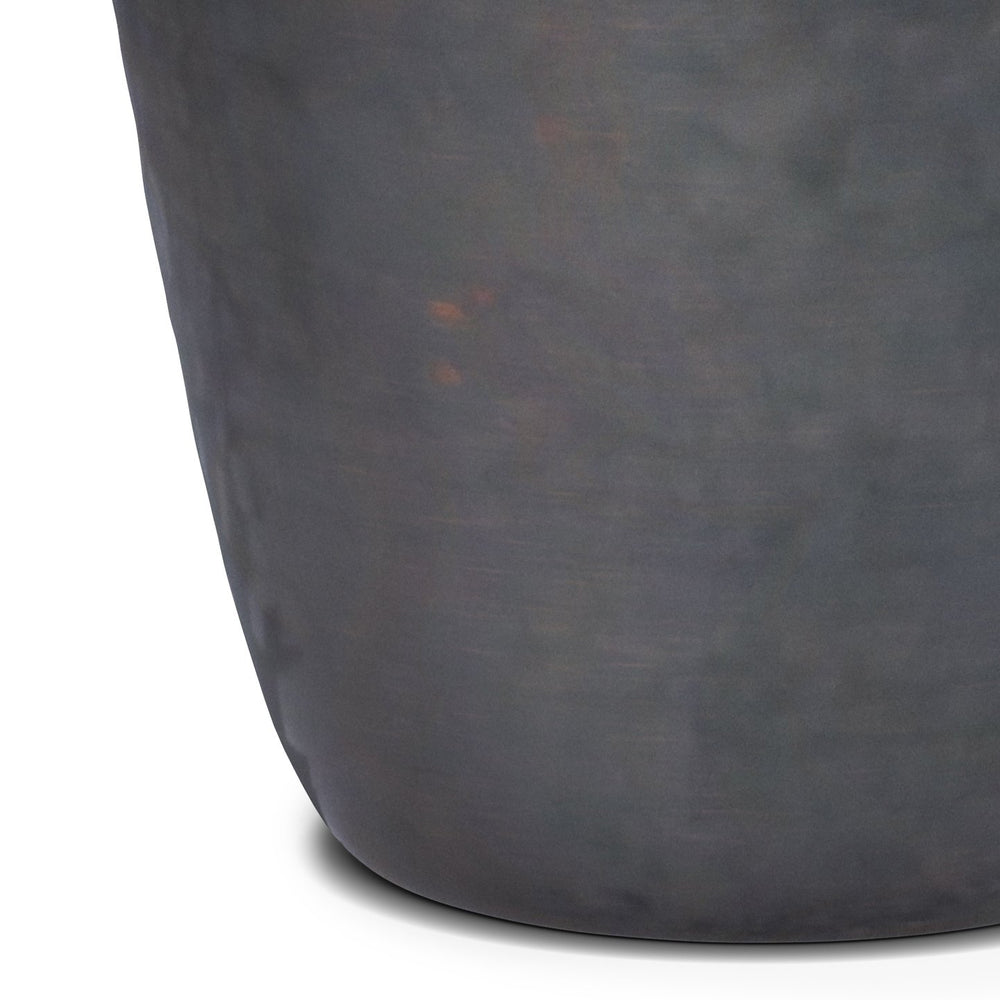 English Elm Garvy Metal Side Table - Handcrafted Antique Copper Drum Accent For Living Rooms & Bedrooms B136P158979