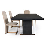 VIG Furniture Modrest Tasha - Modern Black Ash + Brushed Gold Rectangular Dining Table VGVCT2308