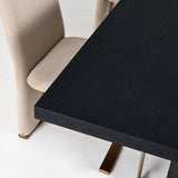 VIG Furniture Modrest Tasha - Modern Black Ash + Brushed Gold Rectangular Dining Table VGVCT2308