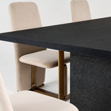 VIG Furniture Modrest Tasha - Modern Black Ash + Brushed Gold Rectangular Dining Table VGVCT2308