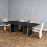 VIG Furniture Modrest Tasha - Modern Black Ash + Brushed Gold Rectangular Dining Table VGVCT2308