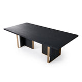 VIG Furniture Modrest Tasha - Modern Black Ash + Brushed Gold Rectangular Dining Table VGVCT2308