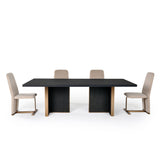 VIG Furniture Modrest Tasha - Modern Black Ash + Brushed Gold Rectangular Dining Table VGVCT2308